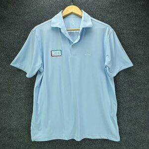 Rhoback Polo Shirt Mens‎ Medium Blue Pullover Golf Performance Short Sleeve